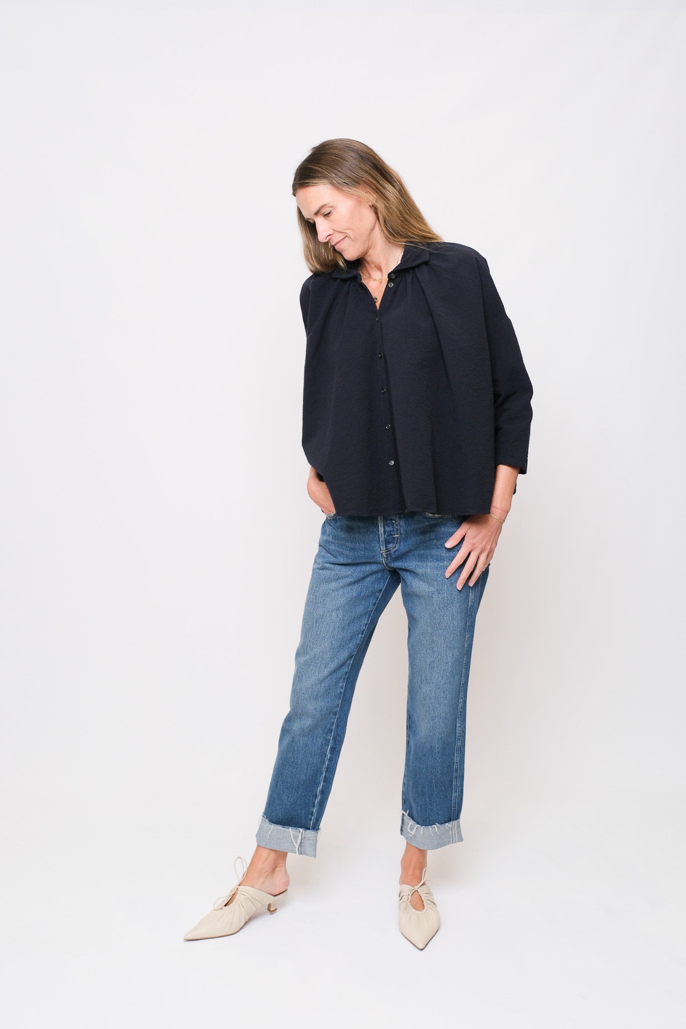 Shirt w/ Square Collar
