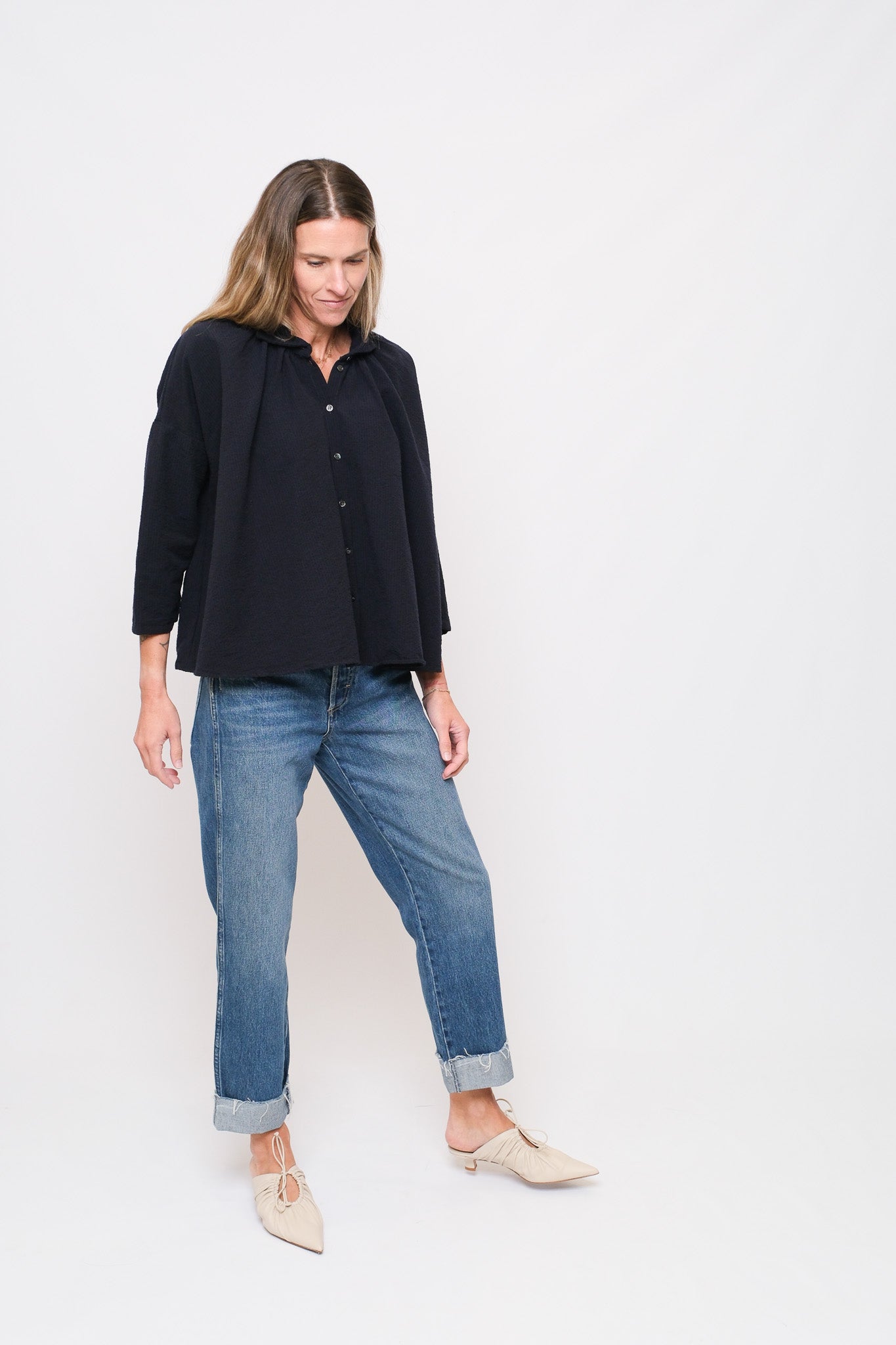 Shirt w/ Square Collar