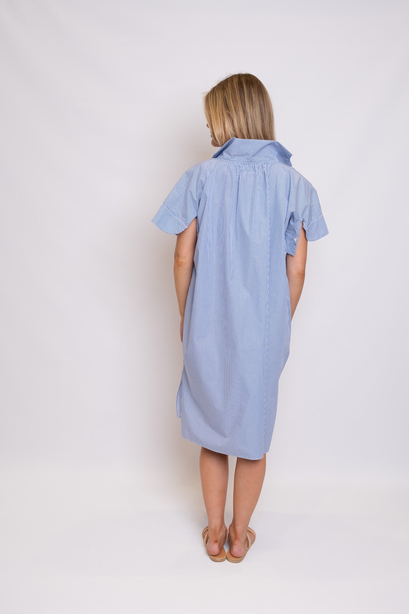 Wave Collar Shirt Dress