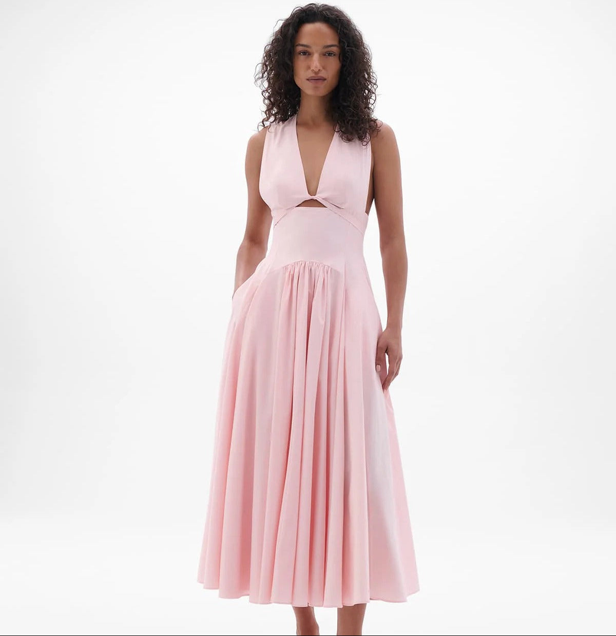 Another Tomorrow Cutout Circle Dress